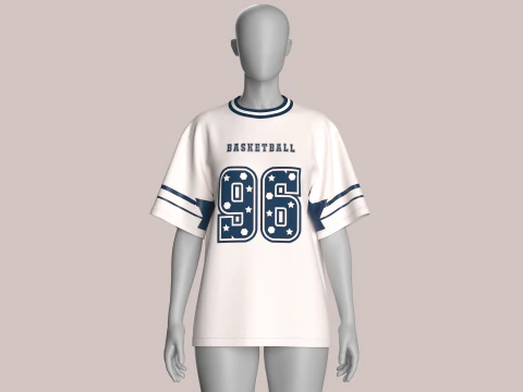 Girls Basketball Tshirt - Mesh V2 3D Model
