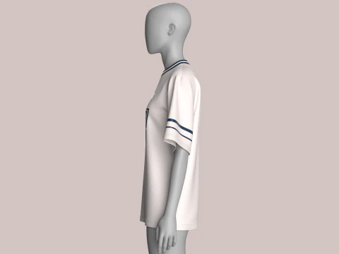 Girls Basketball Tshirt - Mesh V2 3D Model