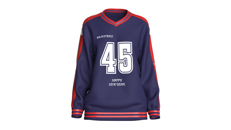 Camiseta de baloncesto extragrande para niñas - Feliz año nuevo Modelo 3D .c4d .max .obj .3ds .fbx .stl .blend 