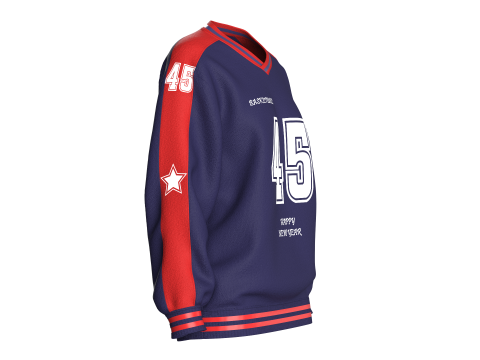 Camiseta de baloncesto extragrande para niñas - Feliz año nuevo Modelo 3D