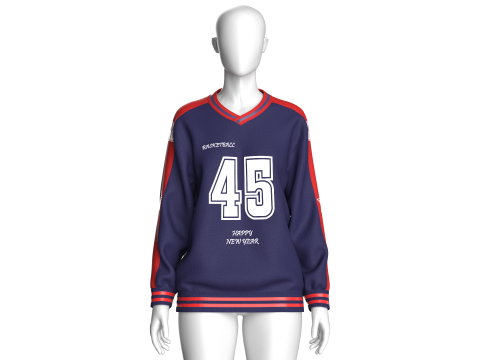 Camiseta de baloncesto extragrande para niñas - Feliz año nuevo Modelo 3D