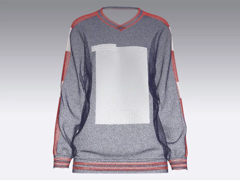 Girls Oversized Basketball Tshirt - Happy New Year 3D Model