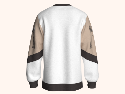 Sudadera de hombres con manga estampada de 3 toneladas Modelo 3D