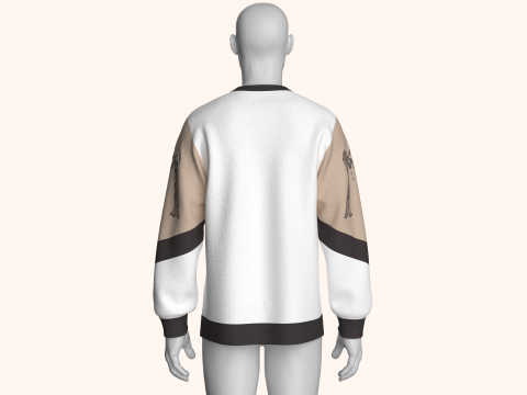 Sudadera de hombres con manga estampada de 3 toneladas Modelo 3D