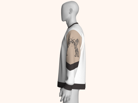 Sudadera de hombres con manga estampada de 3 toneladas Modelo 3D