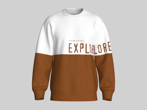 Sweat imprimé Homme - EXPLORE Modèle 3D