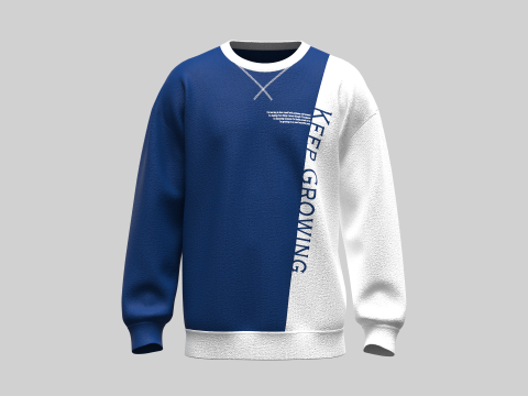 Sweat-shirt imprimé pour hommes - Keep Growing Modèle 3D