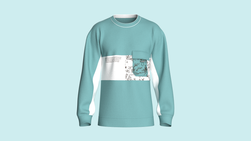 Hombres bolsillo con sudadera estampada Modelo 3D .c4d .max .obj .3ds .fbx .stl .blend 