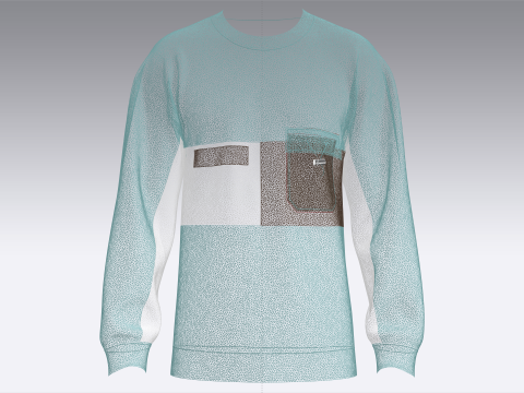 Hombres bolsillo con sudadera estampada Modelo 3D