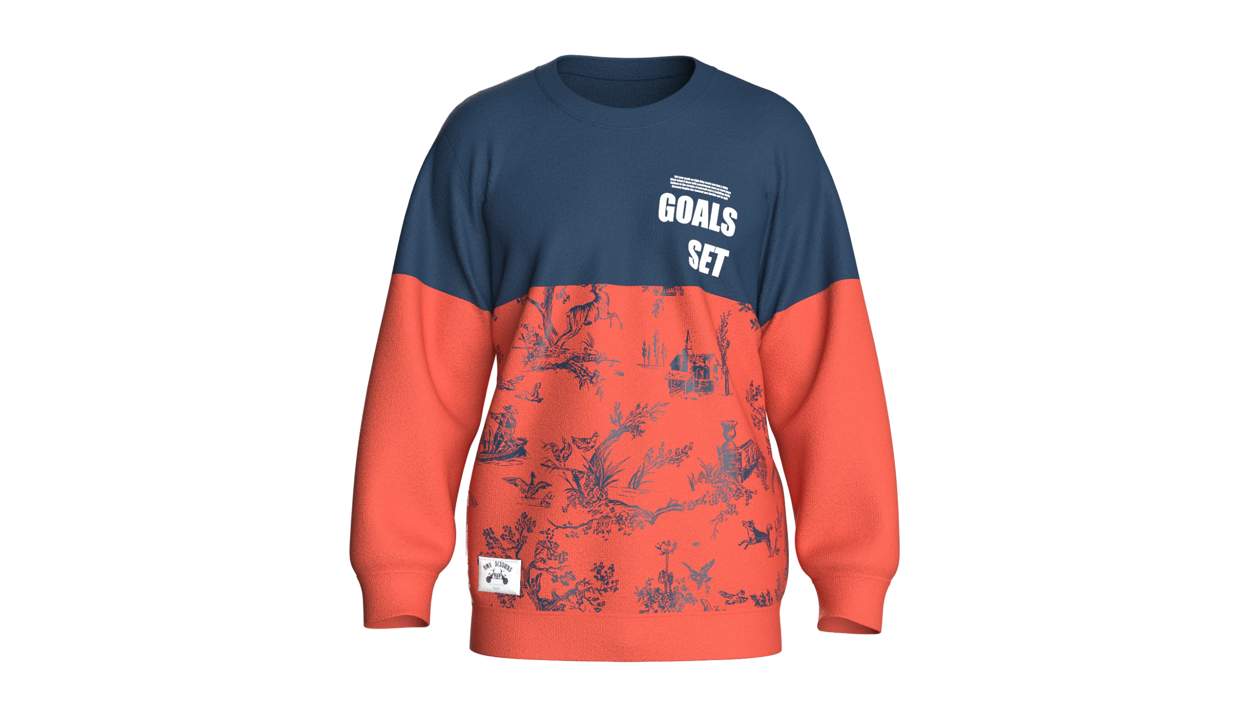 Men Printed Sweatshirt - GOALS SET 3D Model .c4d .max .obj .3ds .fbx .stl .blend