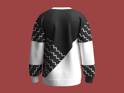 Hombres Sudadera estampada cortada y cosida Modelo 3D