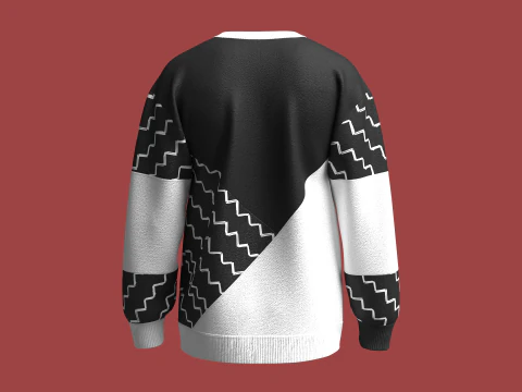 Men Cut And Sew Printed Sweatshirt 3D Model