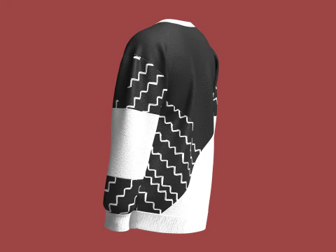 Men Cut And Sew Printed Sweatshirt 3D Model