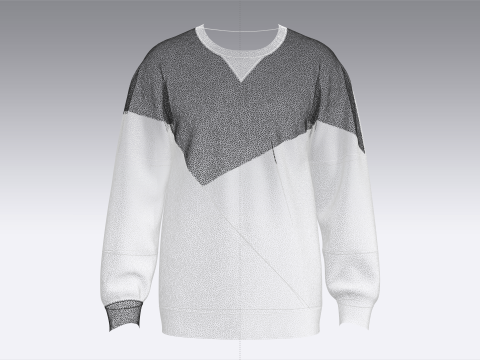 Hombres Sudadera estampada cortada y cosida Modelo 3D