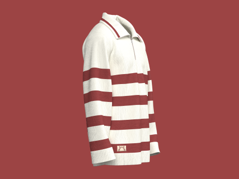 Jersey de hombres en jacquard con parche Modelo 3D