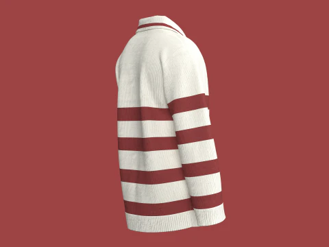 Men Jacquard Sweater With Patch 3D Model