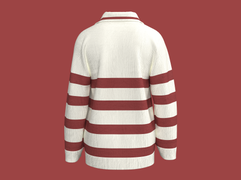 Jersey de hombres en jacquard con parche Modelo 3D