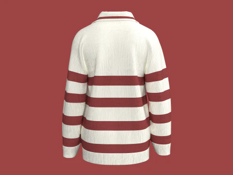 Men Jacquard Sweater With Patch 3D Model