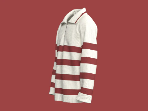 Men Jacquard Sweater With Patch 3D Model