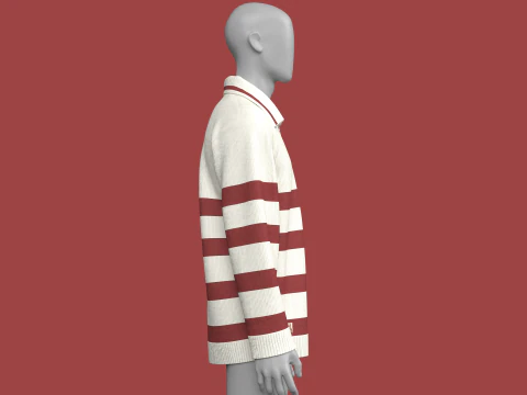 Men Jacquard Sweater With Patch 3D Model