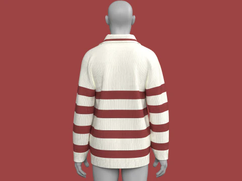 Men Jacquard Sweater With Patch 3D Model