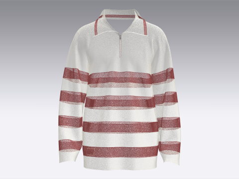 Jersey de hombres en jacquard con parche Modelo 3D