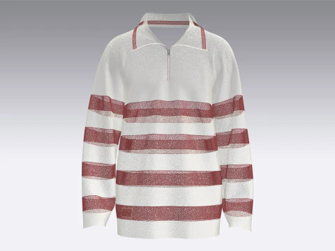 Men Jacquard Sweater With Patch 3D Model