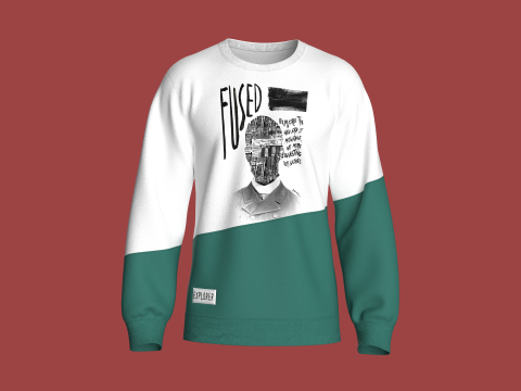 Moletom Masculino Estampado Com Patch V2 Modelo 3D