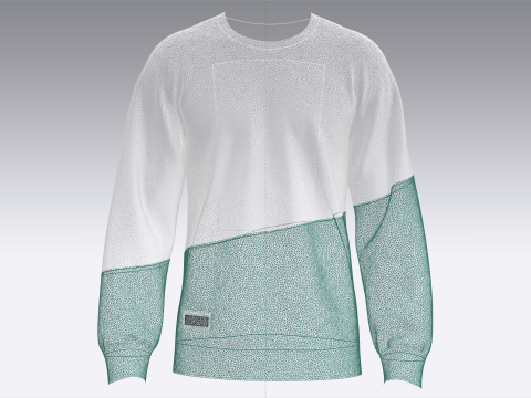 Hombres Sudadera Estampada Con Parche V2 Modelo 3D