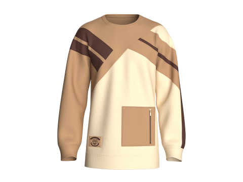 Moletom masculino com bolso e zíper Modelo 3D