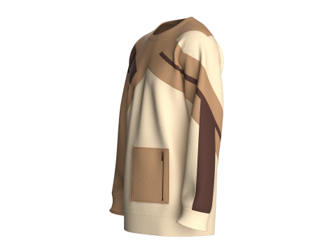 Hombres Sudadera con bolsillo con cremallera Modelo 3D