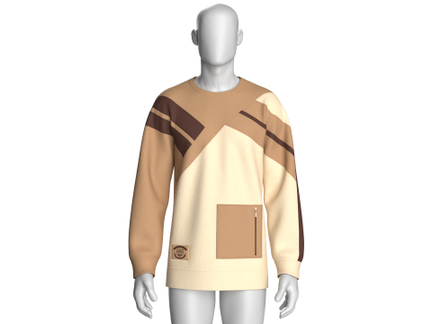 Hombres Sudadera con bolsillo con cremallera Modelo 3D