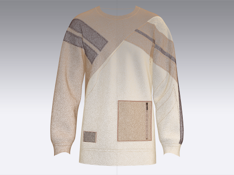 Hombres Sudadera con bolsillo con cremallera Modelo 3D