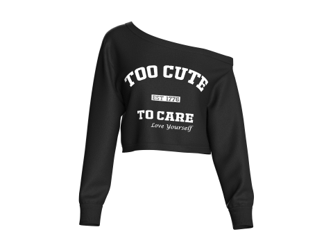 Толстовка з довгим вирізом для дівчат – надто мила 3D Модель