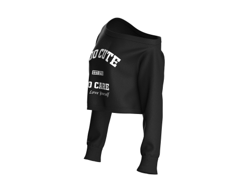 Толстовка з довгим вирізом для дівчат – надто мила 3D Модель