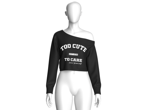 Толстовка з довгим вирізом для дівчат – надто мила 3D Модель