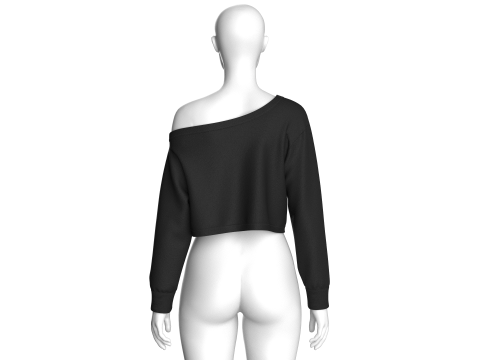 Толстовка з довгим вирізом для дівчат – надто мила 3D Модель