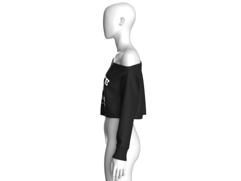 Толстовка з довгим вирізом для дівчат – надто мила 3D Модель