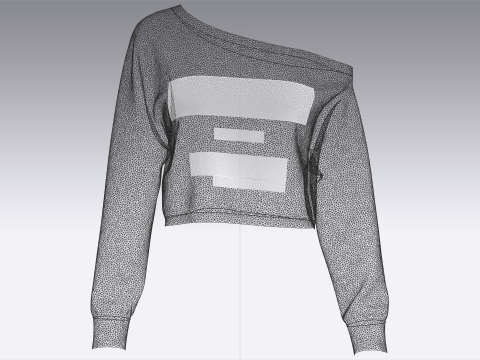 Толстовка з довгим вирізом для дівчат – надто мила 3D Модель