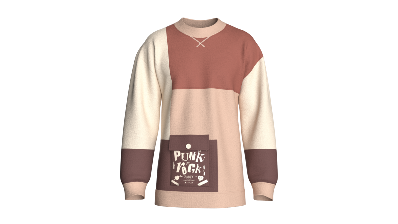 Moletom masculino multicolorido com bolso estampado Modelo 3D .c4d .max .obj .3ds .fbx .stl .blend 