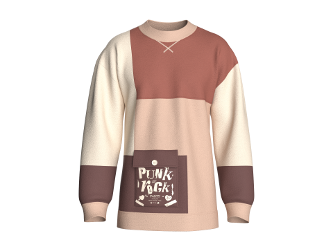 Чоловіча різнокольорова толстовка з кишеньковими принтами 3D Модель