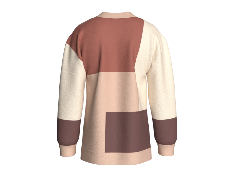 Moletom masculino multicolorido com bolso estampado Modelo 3D