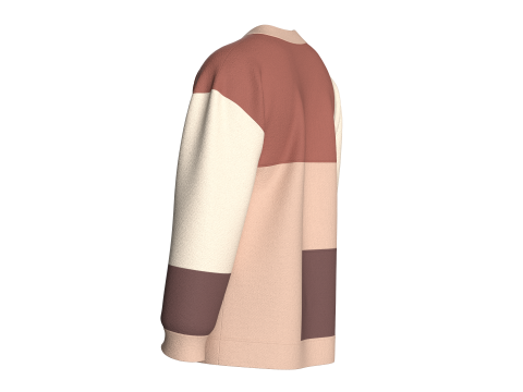 Moletom masculino multicolorido com bolso estampado Modelo 3D