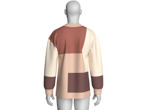 Moletom masculino multicolorido com bolso estampado Modelo 3D