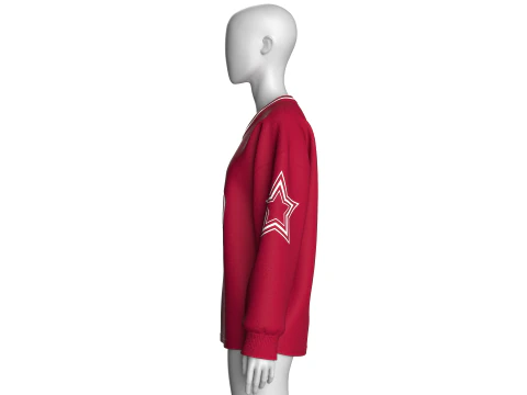 Girls Basketball Sweatshirt With Patch V2 3D Model
