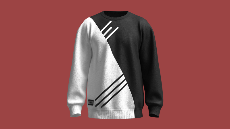 Men Printed Sweatshirt With Patch 3D Model .c4d .max .obj .3ds .fbx .stl .blend 