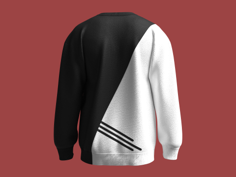 Men Printed Sweatshirt With Patch 3D Model