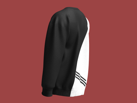 Men Printed Sweatshirt With Patch 3D Model