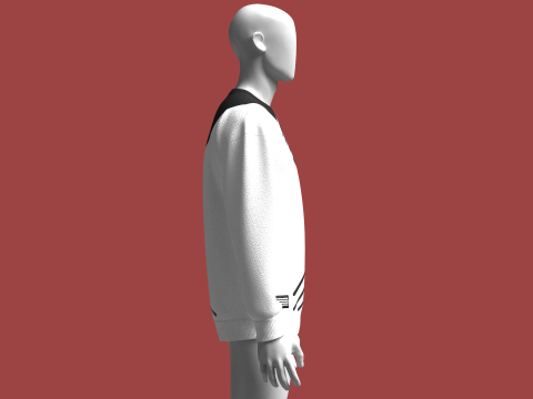 Men Printed Sweatshirt With Patch 3D Model