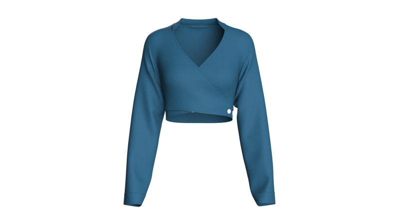 Girls Crop Sweat Blouse - Single Color 3D Model .c4d .max .obj .3ds .fbx .stl .blend 